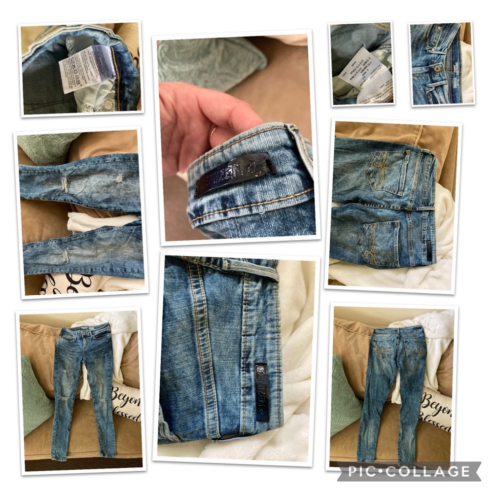 Women’s distressed Levi’s denizen low rise jegging